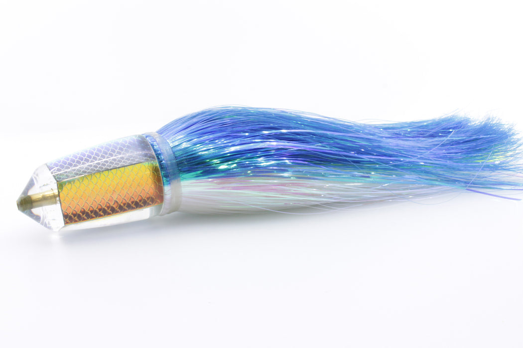 Koya Lures Rainbow Scale Bullet 9"+ 7.5oz Strobez Royal Blue-White/Green-Chartreuse