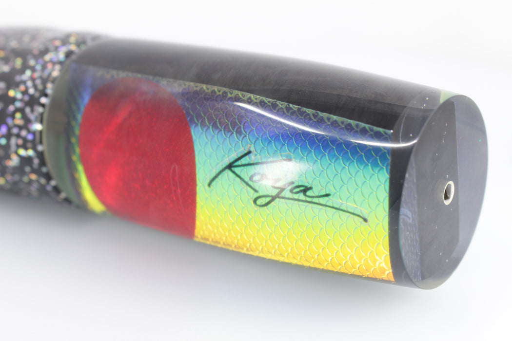 Koya Lures Rainbow Scale Red Eye Hard Head 14" 14.5oz Skirted Black-Rainbow