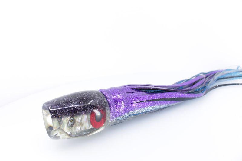 Coggin Lures Real Abalone Black Back 4-Hole Copa Teardrop Invert 12" 10.5oz Skirted