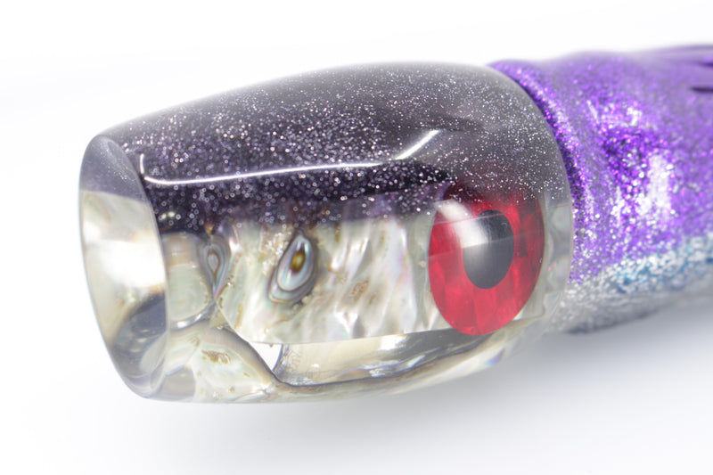 Coggin Lures Real Abalone Black Back 4-Hole Copa Teardrop Invert 12" 10.5oz Skirted