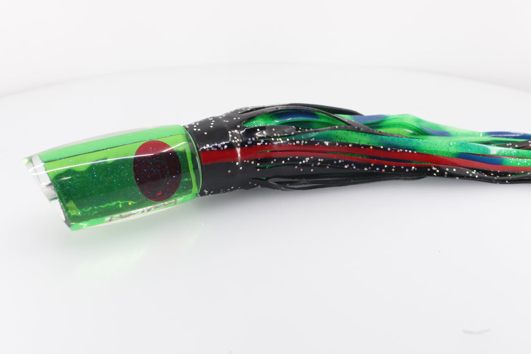 Bonze Lures Green Mirrored-Chrome Red Eyes Kraken 10" 8oz Black-Green