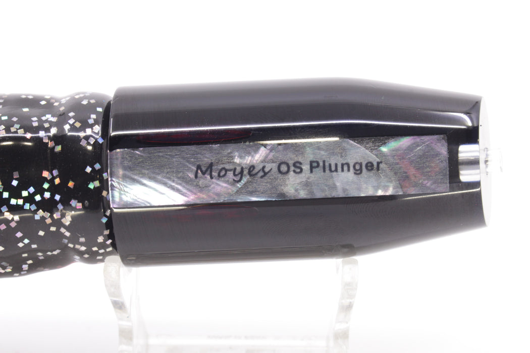 Moyes Lures Black Pearl Black Back Red Eyes O.S. Plunger 12" 7oz Skirted Black/Purple
