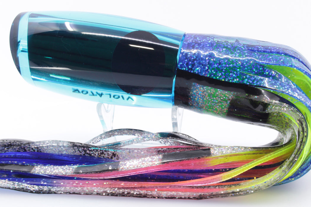 Bonze Lures Teal Mirrored Red Eyes Violator 14" 17oz Blue Aurora-Holo Black Bars