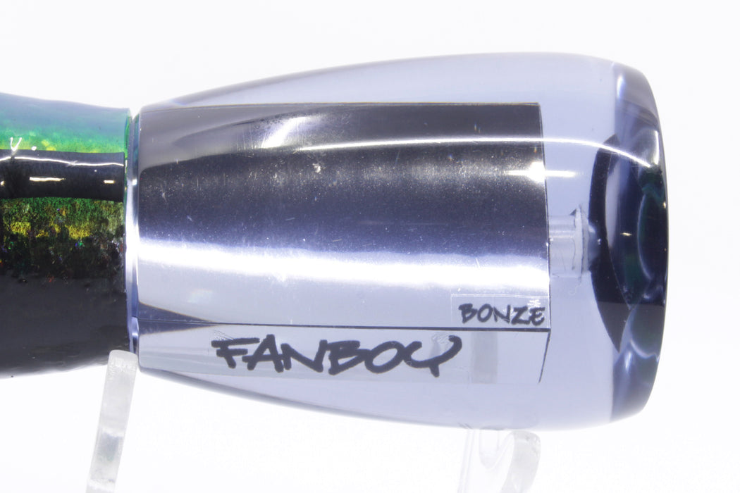 Bonze Lures Gray Mirrored Fanboy 10" 7oz Chartreuse & Blue Bars-Holo & Black Bars