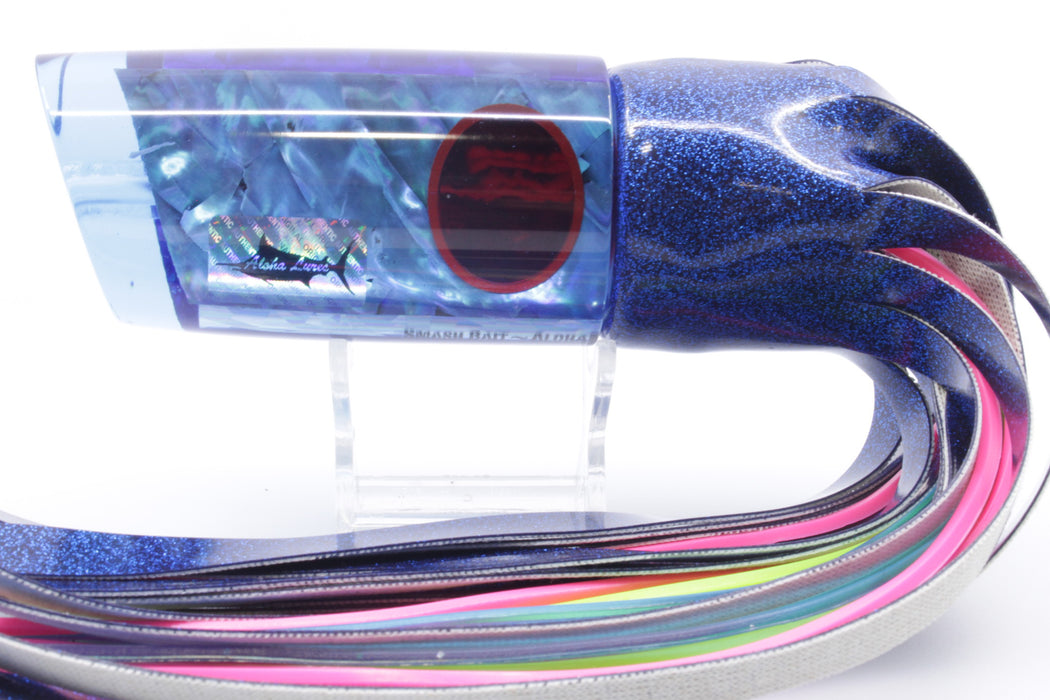 Aloha Lures Blue-Purple Abalone Red Eyes Smash Bait 14" 12oz Vinyl Dark Blue