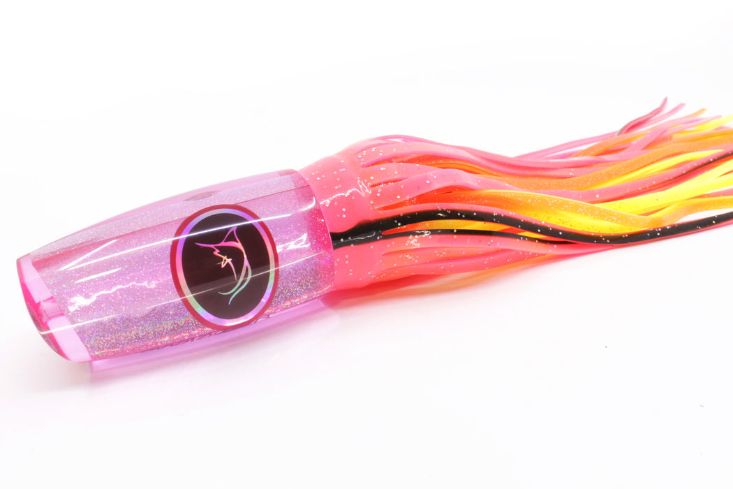 Bonze Lures Pink Rainbow Black Eyes Notorious 14" 12oz Skirted Pink/Orange-Yellow