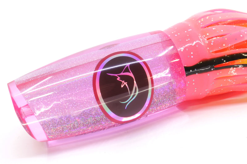 Bonze Lures Pink Rainbow Black Eyes Notorious 14" 12oz Skirted Pink/Orange-Yellow
