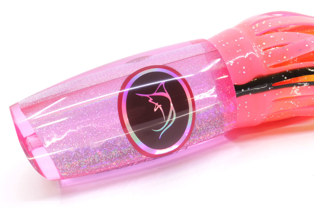 Bonze Lures Pink Rainbow Black Eyes Notorious 14" 12oz Skirted Pink/Orange-Yellow