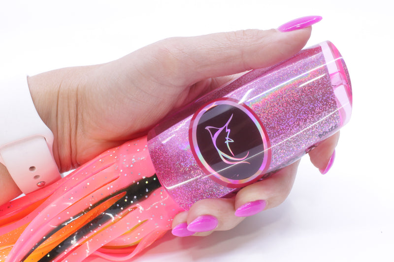 Bonze Lures Pink Rainbow Black Eyes Notorious 14" 12oz Skirted Pink/Orange-Yellow