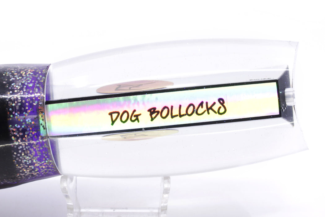 Bonze Lures Mirrored Red Eyes Dog Bollocks 16" 20oz Skirted Purple-Black-Holo