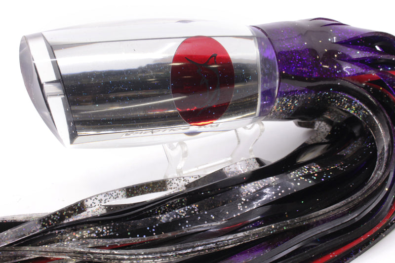 Bonze Lures Mirrored Red Eyes Dog Bollocks 16" 20oz Skirted Purple-Black-Holo