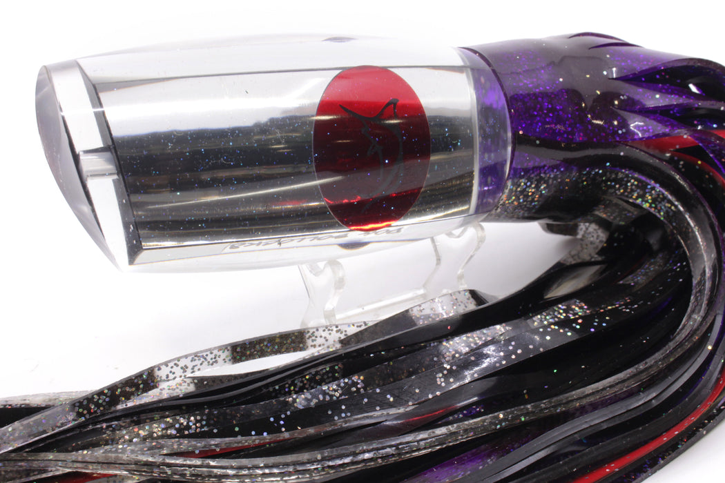 Bonze Lures Mirrored Red Eyes Dog Bollocks 16" 20oz Skirted Purple-Black-Holo