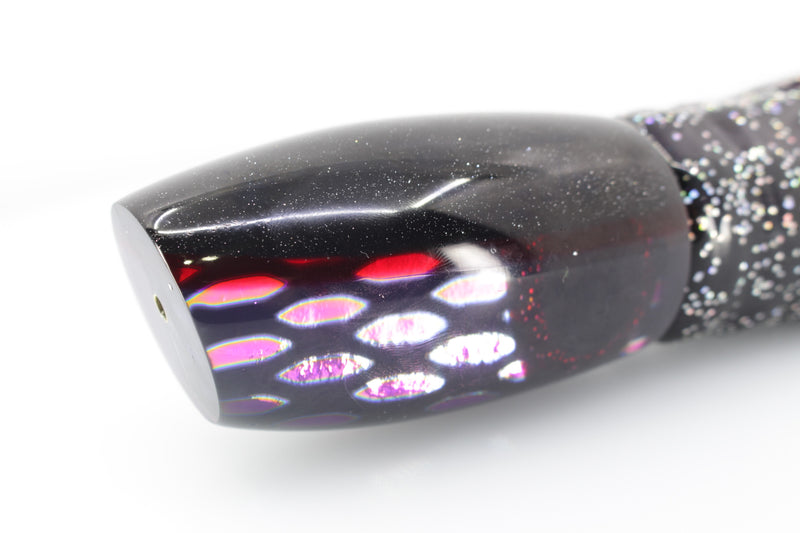 Coggin Lures Rainbow Ellipse Dichro Black-Red Back Maui Plunger 14" 13.8oz Skirted