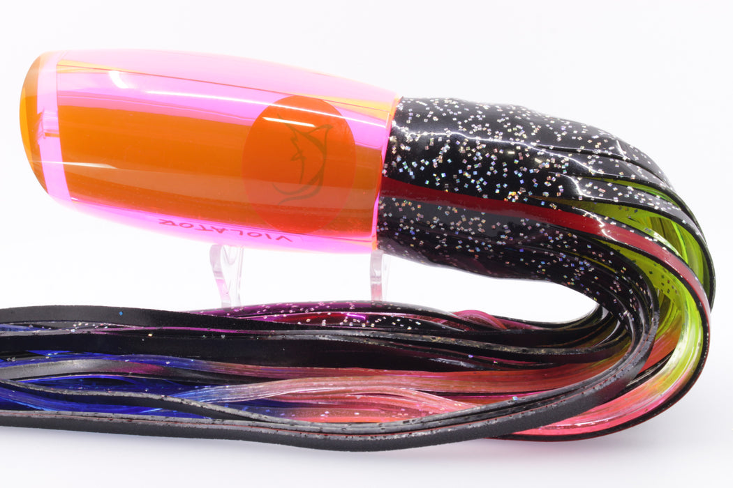 Bonze Lures Fluorescent Pink Mirrored Red Eyes Violator 14" 17oz Black/Rainbow