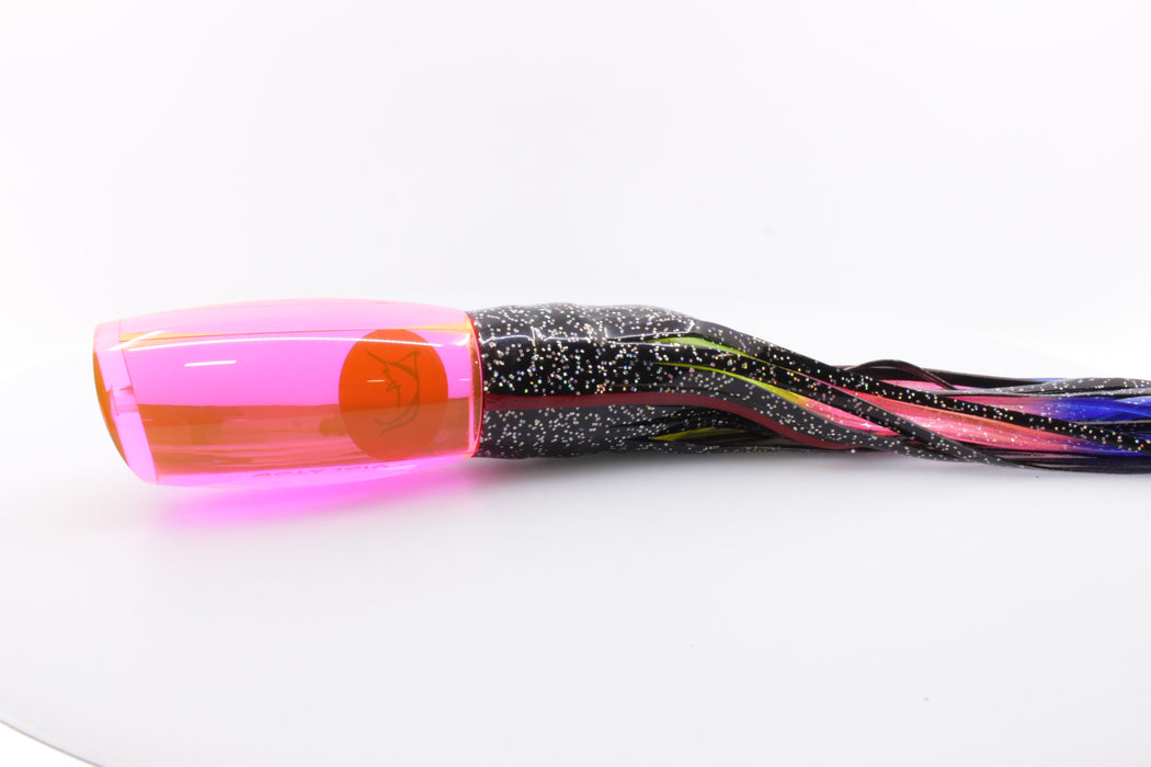 Bonze Lures Fluorescent Pink Mirrored Red Eyes Violator 14" 17oz Black/Rainbow