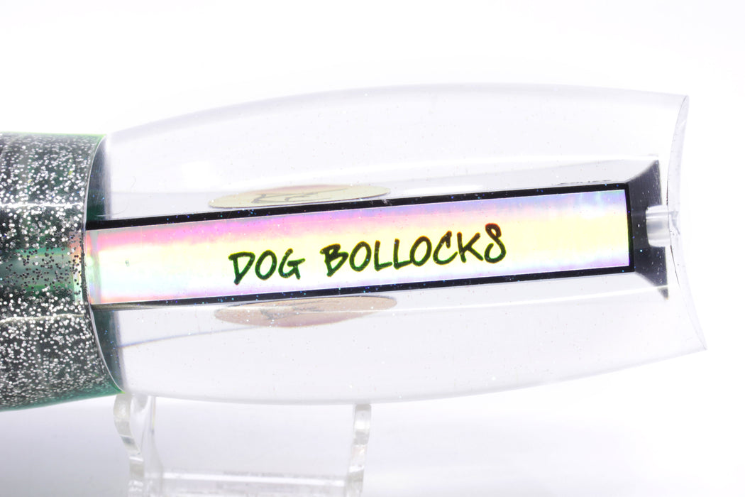 Bonze Lures Mirrored Red Eyes Dog Bollocks 16" 20oz Skirted Black-Green-Silver