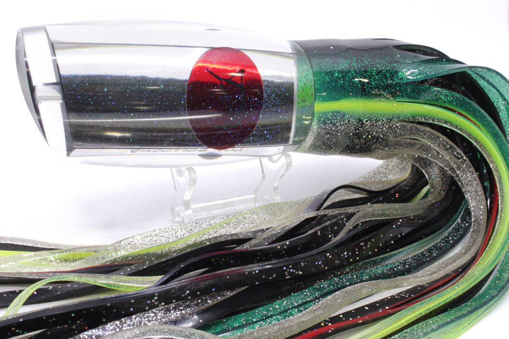 Bonze Lures Mirrored Red Eyes Dog Bollocks 16" 20oz Skirted Black-Green-Silver