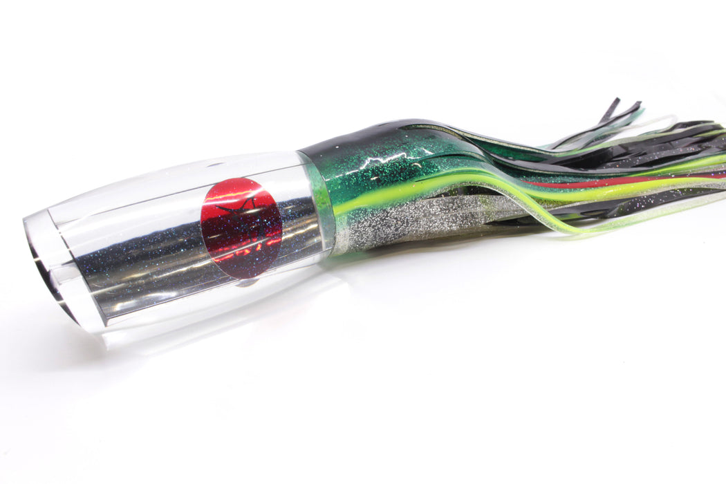 Bonze Lures Mirrored Red Eyes Dog Bollocks 16" 20oz Skirted Black-Green-Silver