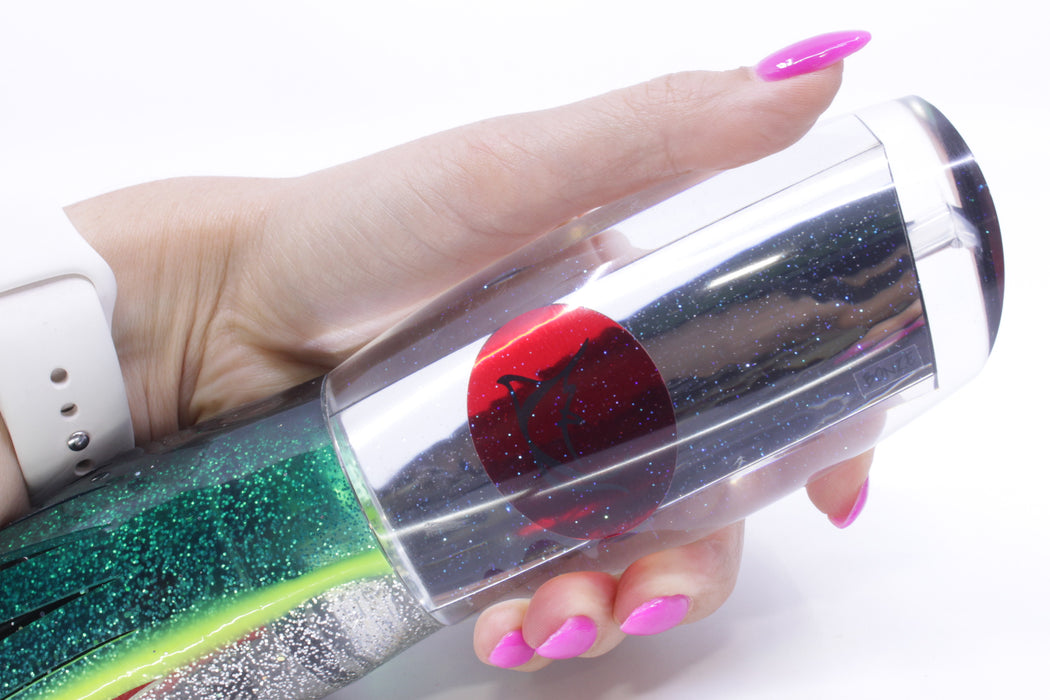 Bonze Lures Mirrored Red Eyes Dog Bollocks 16" 20oz Skirted Black-Green-Silver