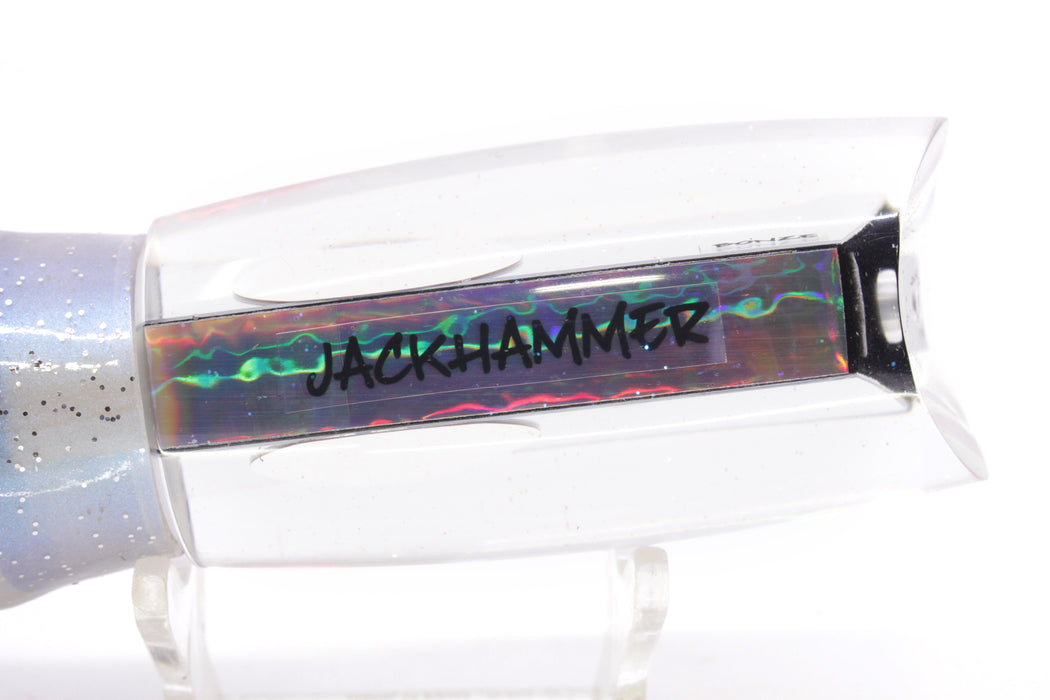 Bonze Lures Mirrored Red Eyes Jackhammer 10" 8.5oz Skirted White-Black Stripes