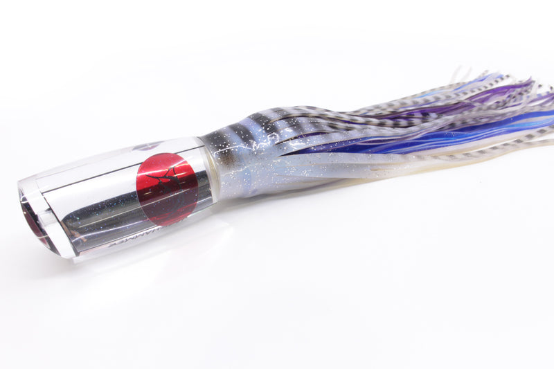 Bonze Lures Mirrored Red Eyes Jackhammer 10" 8.5oz Skirted White-Black Stripes