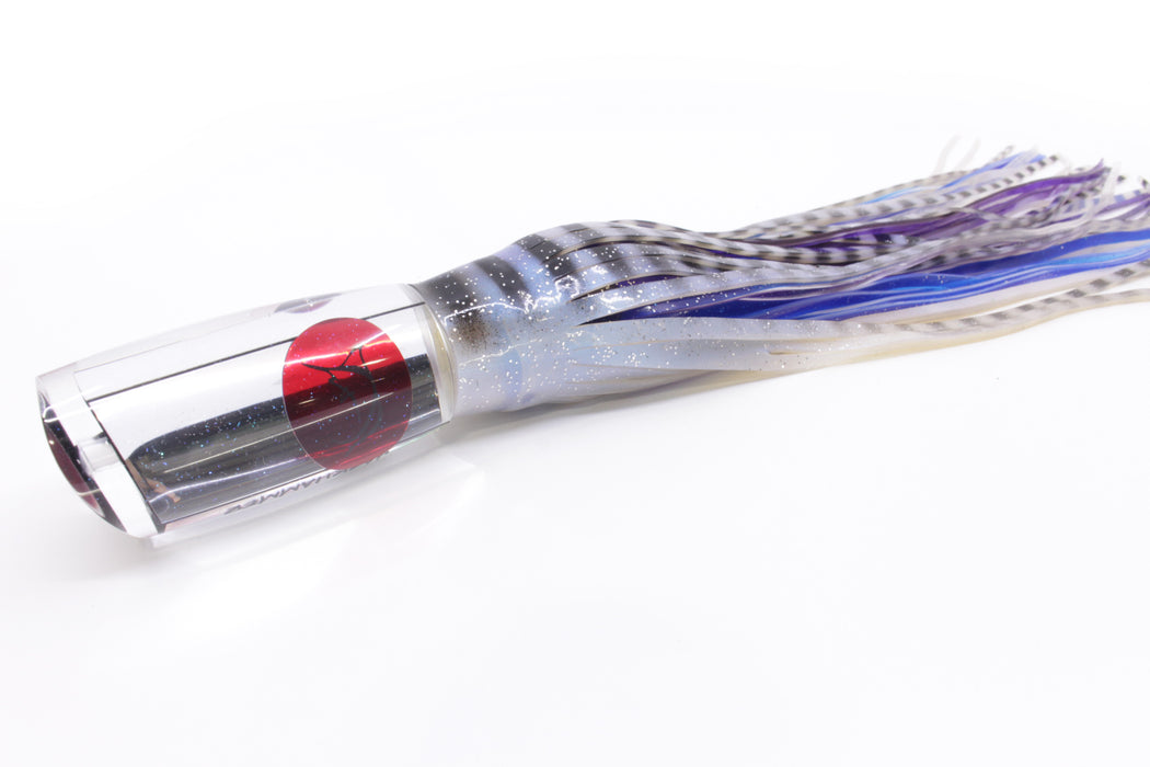 Bonze Lures Mirrored Red Eyes Jackhammer 10" 8.5oz Skirted White-Black Stripes