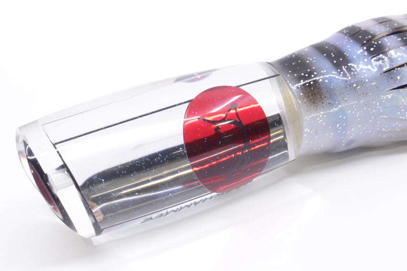 Bonze Lures Mirrored Red Eyes Jackhammer 10" 8.5oz Skirted White-Black Stripes