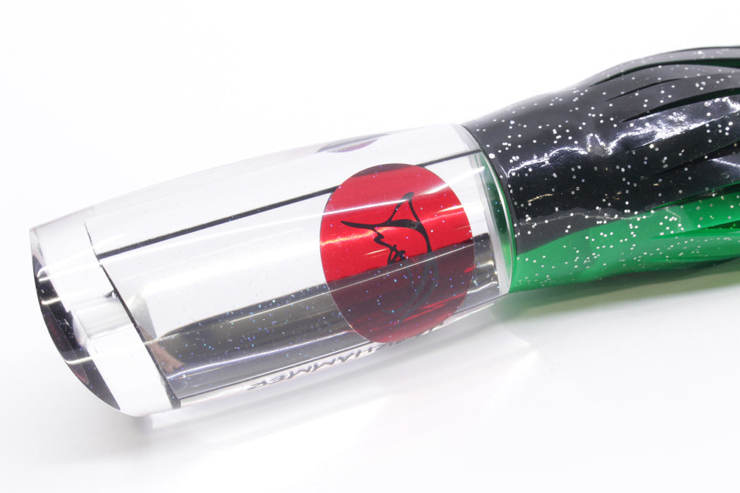 Bonze Lures Mirrored Red Eyes Jackhammer 10" 8.5oz Skirted Black-Green