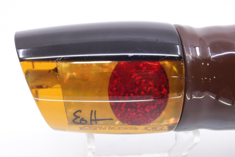 Marlin Magic Orange Awabi Black Back Red Eyes Ruckus 12" 11oz Skirted Root Beer-Petrolero