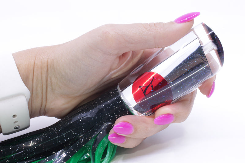 Bonze Lures Mirrored Red Eyes Jackhammer 10" 8.5oz Skirted Black-Green