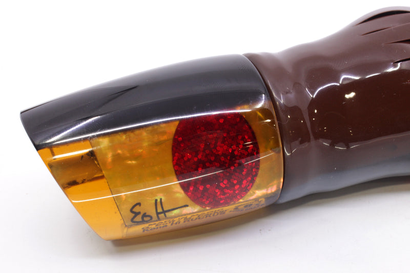 Marlin Magic Orange Awabi Black Back Red Eyes Ruckus 12" 11oz Skirted Root Beer-Petrolero