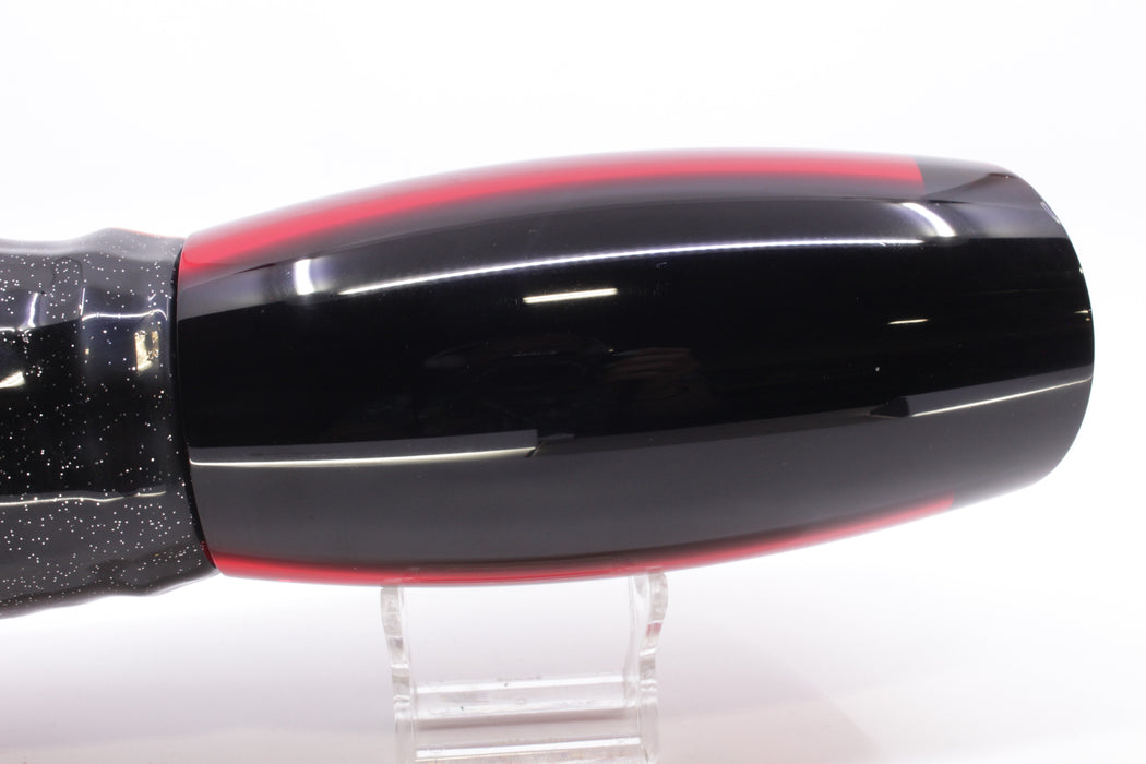 Moyes Lures Red Mirrored Black Back Papa Teaser 31oz Skirted Black-Orange-Red