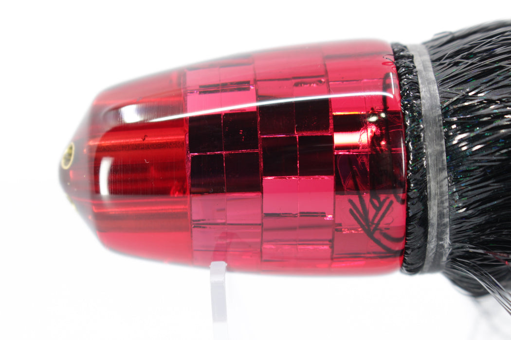 Koya Lures Red Mirrored 4-Hole Bullet 9"+ 7oz Strobez Flashabou