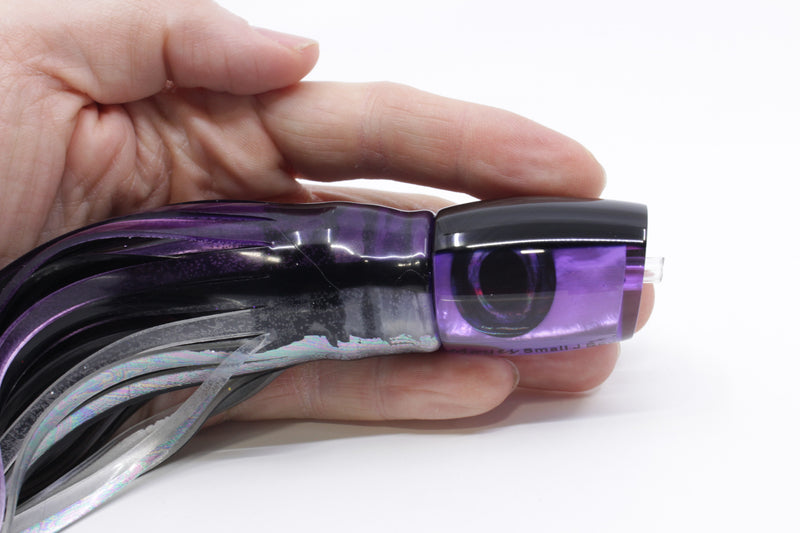 Moyes Lures Purple MOP Black Back Small J-Boy 9" 5oz Skirted Purple Skipjack
