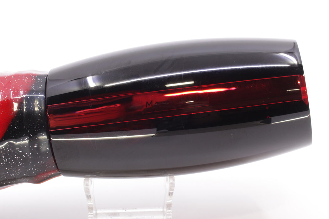 Moyes Lures Red Mirrored Black Back Papa Teaser 31oz Skirted Black-Orange-Red