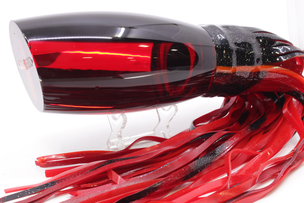 Moyes Lures Red Mirrored Black Back Papa Teaser 31oz Skirted Black-Orange-Red