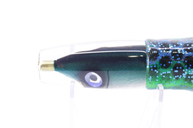 Tsutomu Lures Black-Green Fish Head Ali'i Invert 7" 5.7oz Skirted
