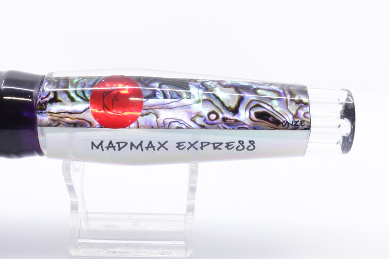 Bonze Lures Paua Shell Red Eyes 4-Hole Madmax Express 10" 9.5oz Black-Purple/Purple