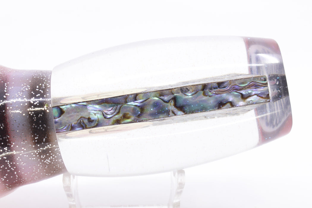 Bonze Lures Paua Shell Red Eyes Submission 14" 13oz Skirted White & Black/Pink