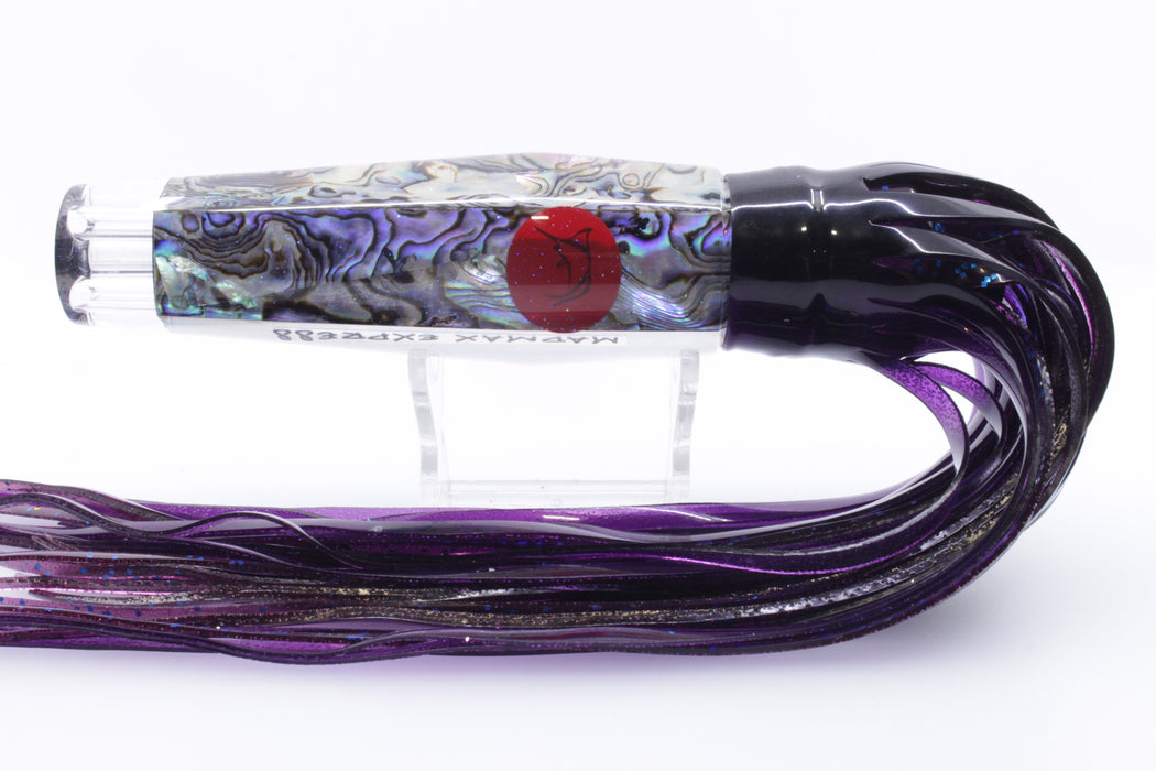 Bonze Lures Paua Shell Red Eyes 4-Hole Madmax Express 10" 9.5oz Black-Purple/Purple