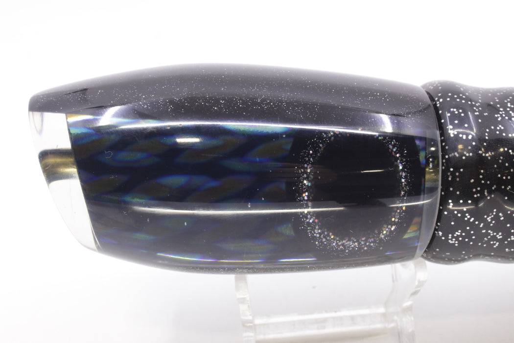 Coggin Lures Black Ellipse Glass Black Back Maui Plunger 14" 13oz Skirted New Pre-Owned