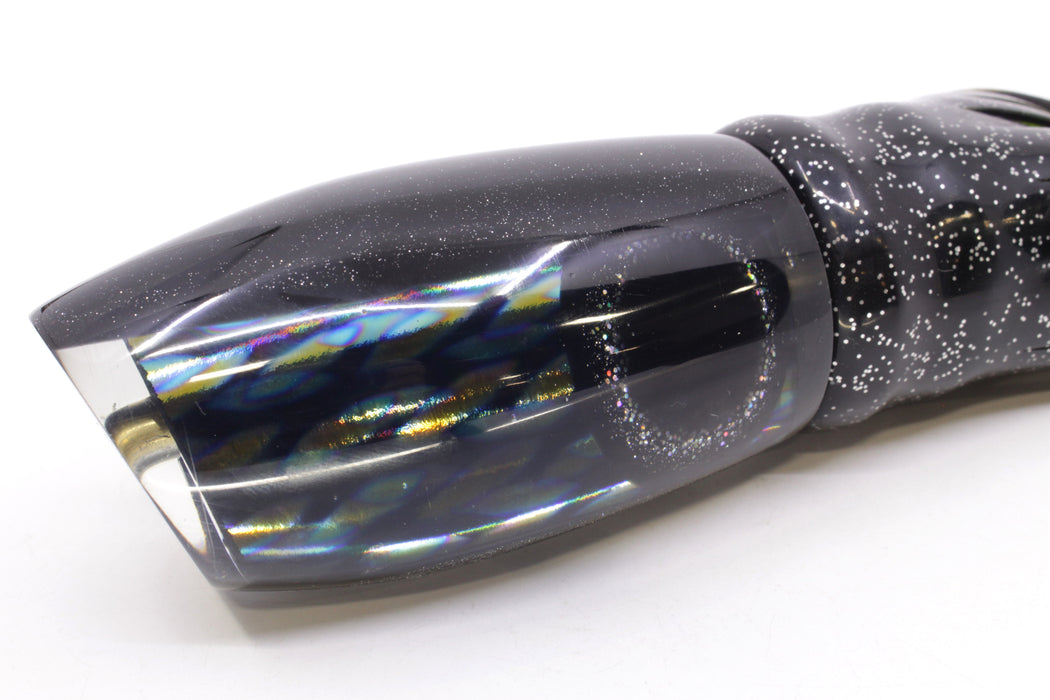 Coggin Lures Black Ellipse Glass Black Back Maui Plunger 14" 13oz Skirted New Pre-Owned