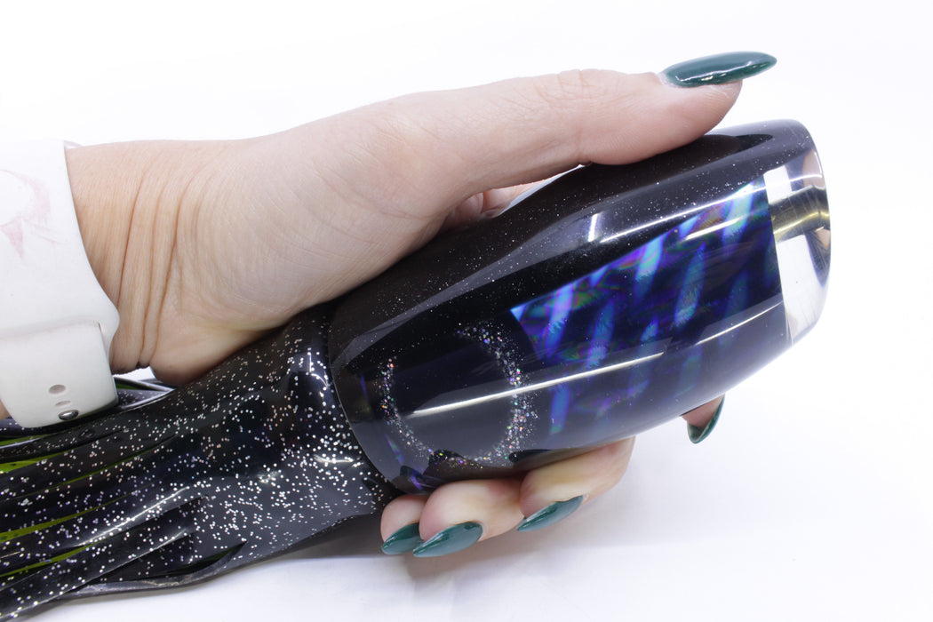 Coggin Lures Black Ellipse Glass Black Back Maui Plunger 14" 13oz Skirted New Pre-Owned