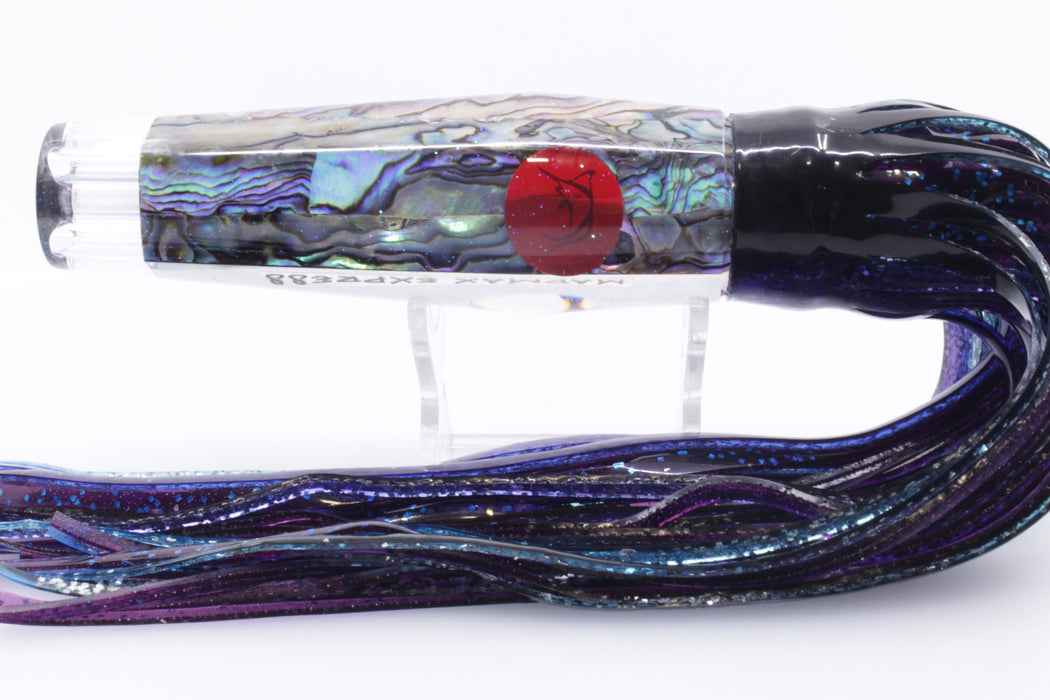 Bonze Lures Paua Shell Red Eyes 4-Hole Madmax Express 10" 9.5oz Black-Blue-Purple