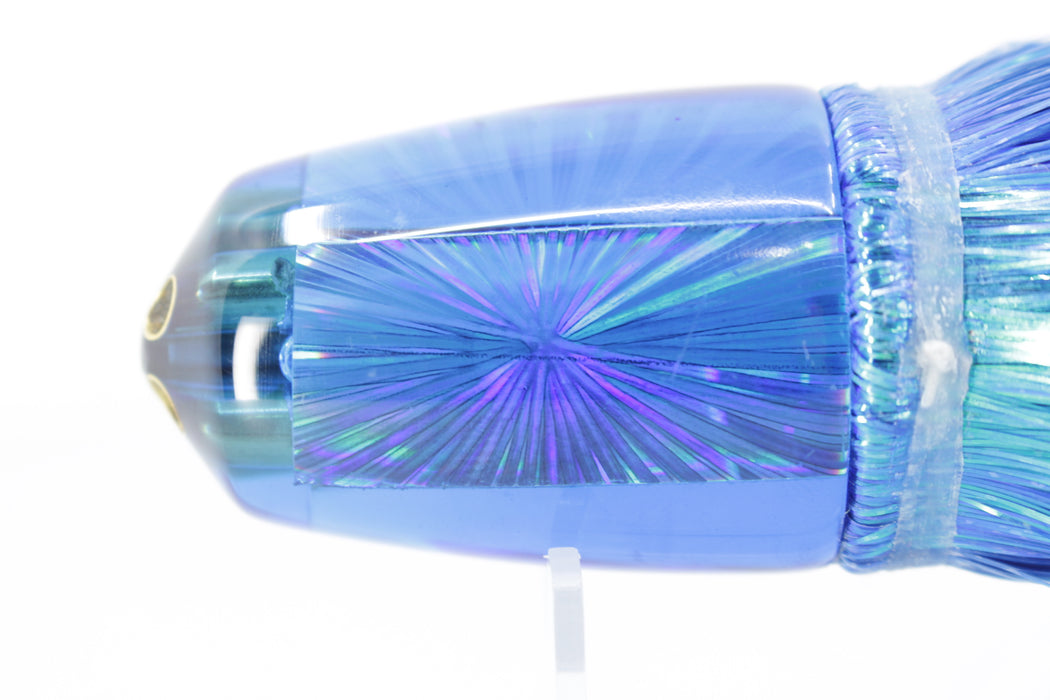 Koya Lures Blue Rainbow Starburst 4-Hole Bullet 9"+ 7oz Strobez Flashabou Dark Blue