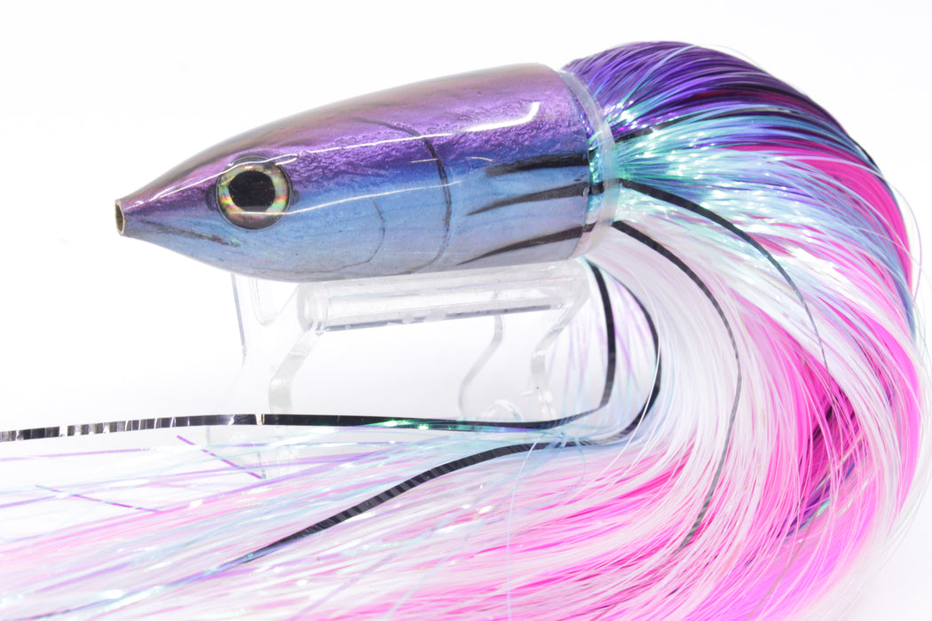 Ali'i Kai Lures Small Aku 9" 6.5oz Strobez Purple-White/Ice Blue with Aku Stripes