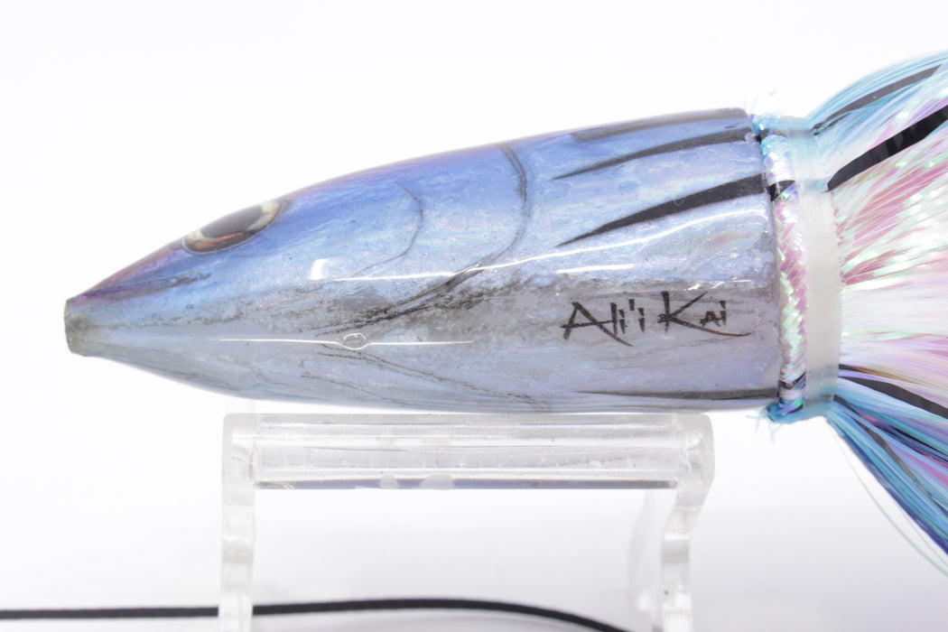 Ali'i Kai Lures Small Aku 9" 6.5oz Strobez Purple-White/Ice Blue with Aku Stripes