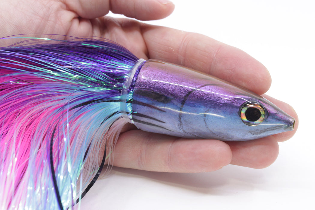 Ali'i Kai Lures Small Aku 9" 6.5oz Strobez Purple-White/Ice Blue with Aku Stripes