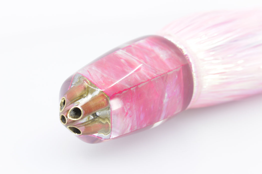 Koya Lures Pink MOP 4-Hole Bullet 9"+ 7oz Flashabou