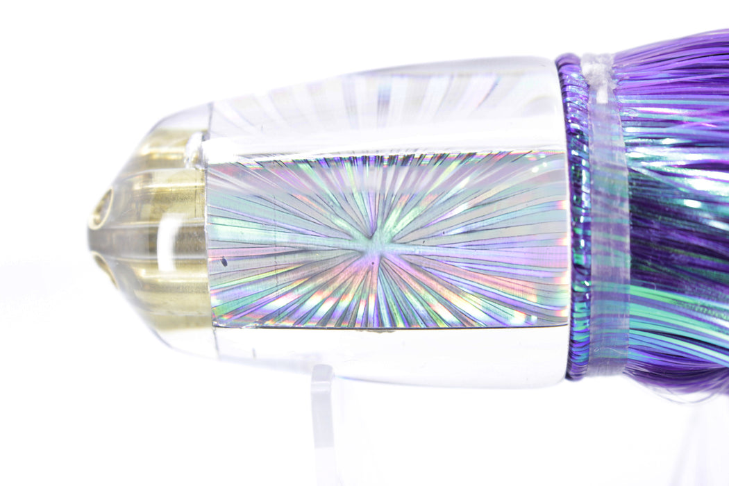 Koya Lures Silver Rainbow Starburst 4-Hole Bullet 9"+ 7oz Strobez Flashabou